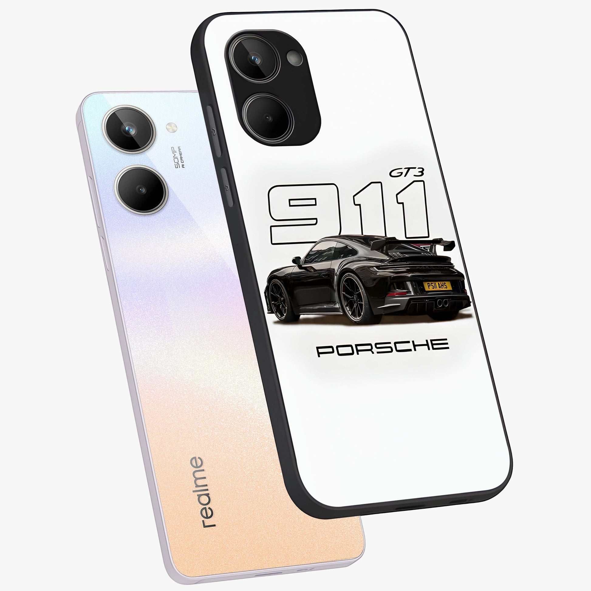 Turbo Legacy Icon Glass Case displayed in angled mockup highlighting dynamic automotive design with performance aesthetic.