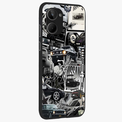 Aesthetic Dark Love Glass Case upright view showcasing dramatic romantic artwork with modern aesthetic style.