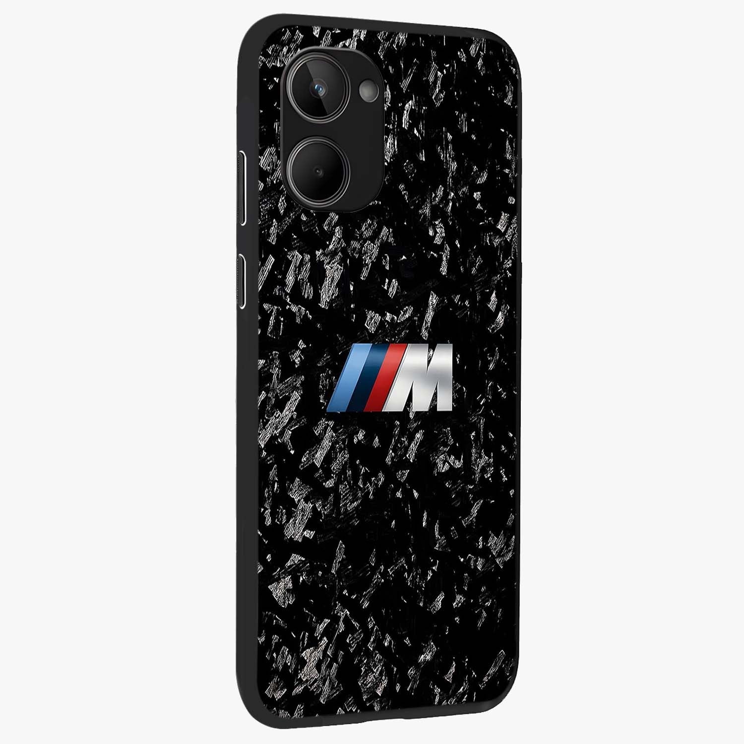 Carbon Speed Mark Glass Case upright view showcasing modern carbon speed graphic with bold automotive theme.