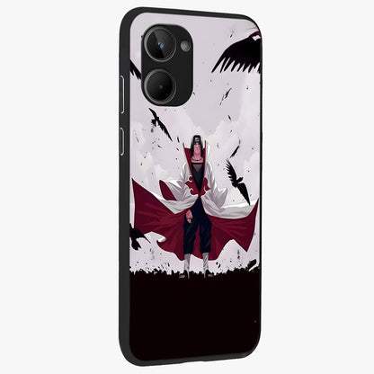 Crimson Crow Ascension Glass Case upright view showcasing dramatic crow artwork with bold gothic theme.