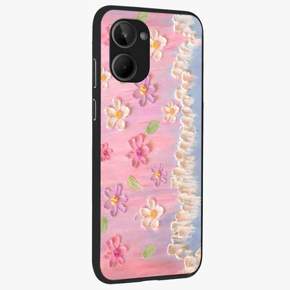 Dreamy Painted Garden Glass Case upright view showcasing vibrant floral garden artwork with artistic nature theme.