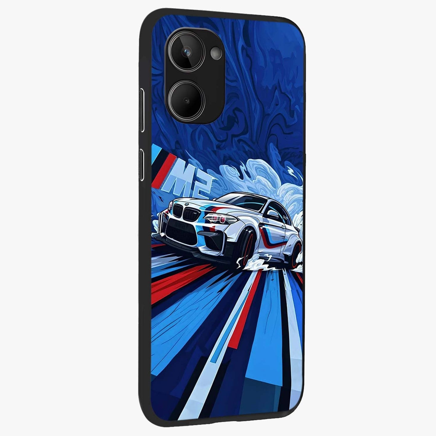 Drift Power Rush Glass Case upright view showcasing high speed racing artwork with bold automotive theme.