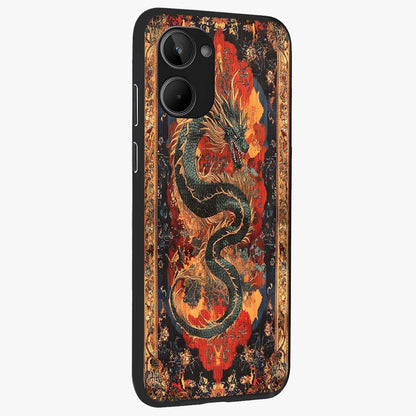 Inferno Dragon Soul Glass Case upright view showcasing intense dragon artwork with fantasy fire theme.