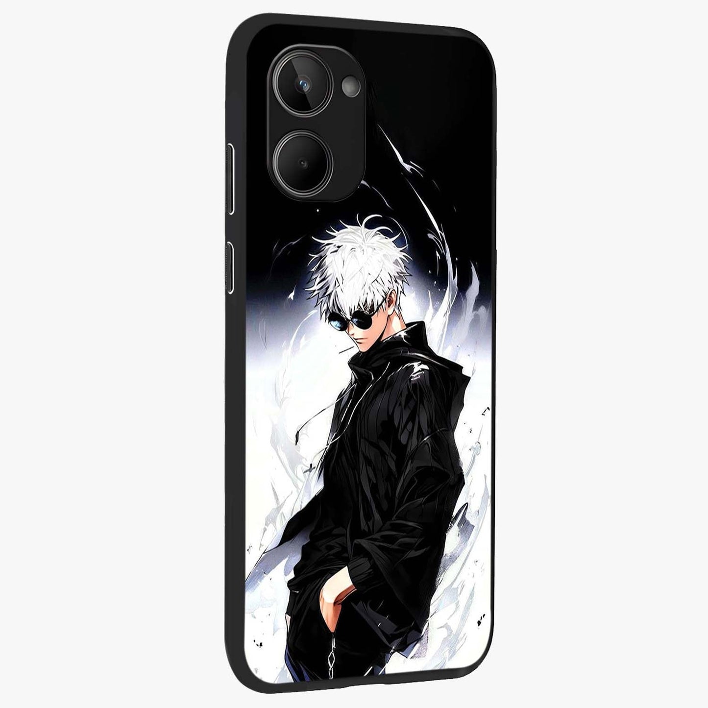 Limitless Shadow King Glass Case upright view showcasing bold shadow warrior artwork with epic fantasy theme.