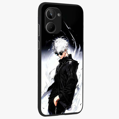 Limitless Shadow King Glass Case upright view showcasing bold shadow warrior artwork with epic fantasy theme.