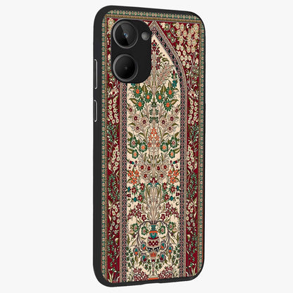 Persian Inspired Glass Case upright view showcasing decorative Persian artwork with rich heritage theme.
