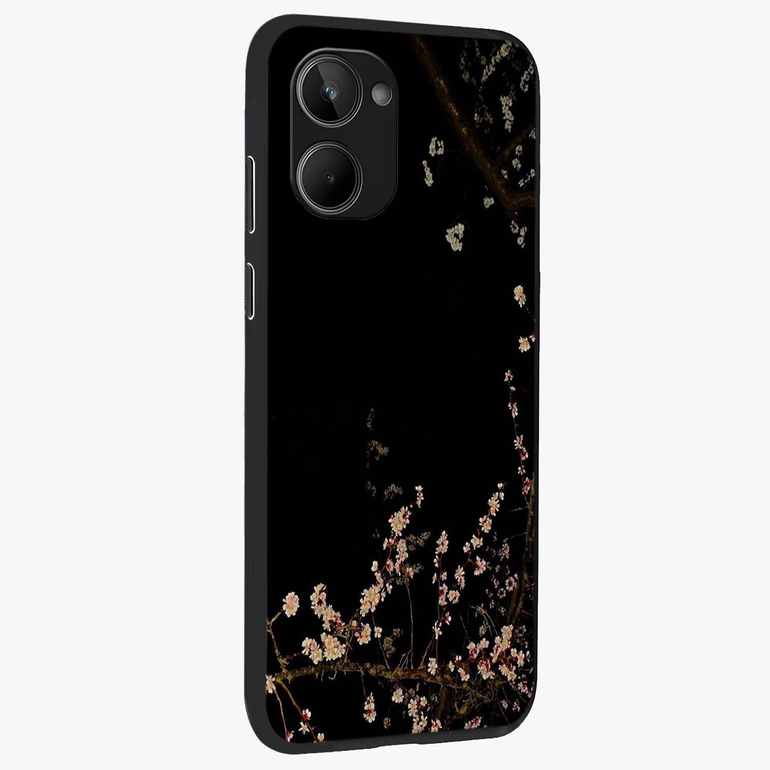 Petal Moon Light With Custom Name Glass Case upright view showcasing elegant floral moon artwork with personalized aesthetic.
