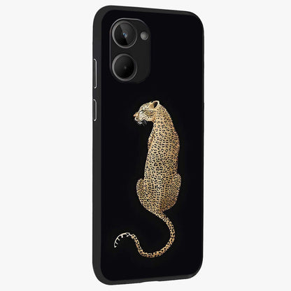 Regal Leopard Glass Case upright view showcasing striking leopard artwork with fierce wildlife theme.