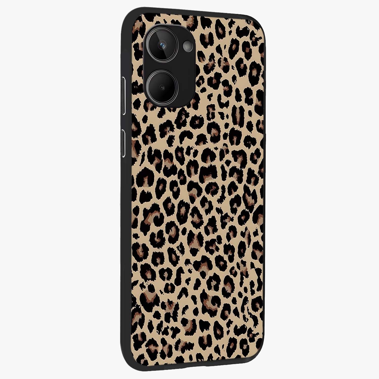 Savage Chic Pattern Glass Case upright view showcasing trendy decorative artwork with edgy fashion theme.