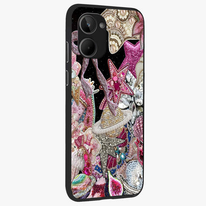 Starlit Jewel Dream Glass Case upright view showcasing radiant star inspired artwork with magical night theme.