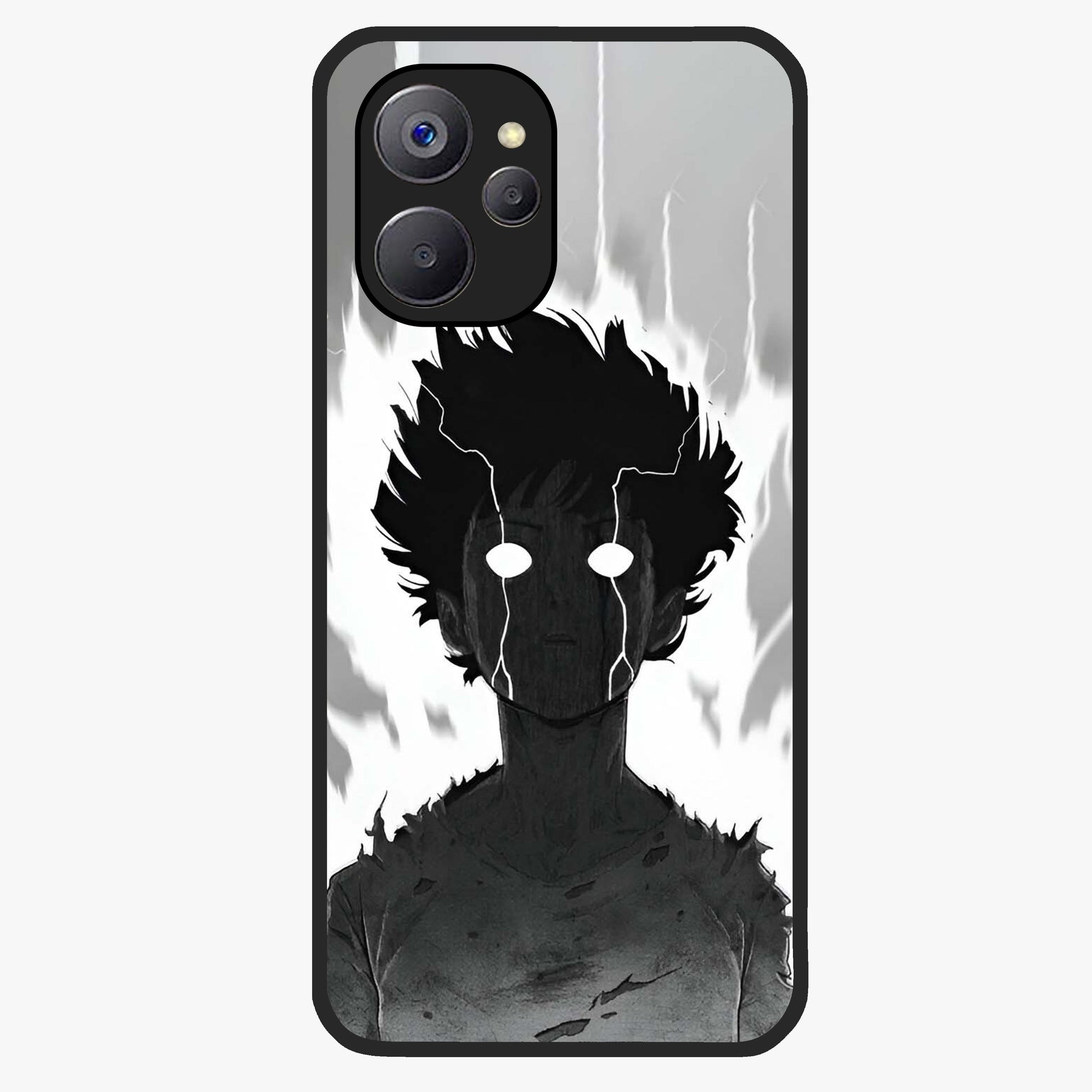 Awakened Inner Rage Glass Case showing flat back view with intense artistic artwork and glossy glass finish.