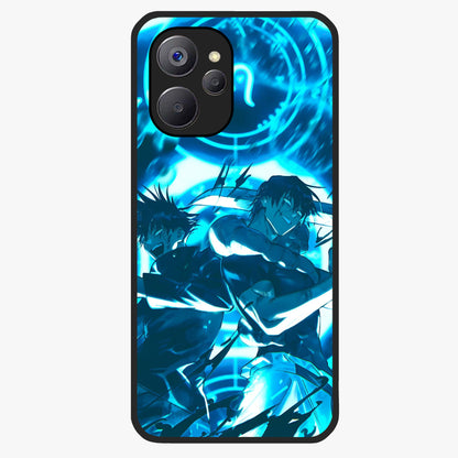 Cursed Energy Clash Glass Case showing flat back view with intense cursed energy artwork and glossy glass finish.