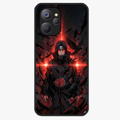 Focused Blade Discipline Glass Case showing flat back view with warrior sword themed artwork and glossy glass finish.