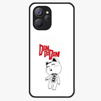 Playful Spirit Charm Glass Case showing flat back view with cheerful charm themed artwork and glossy glass finish.