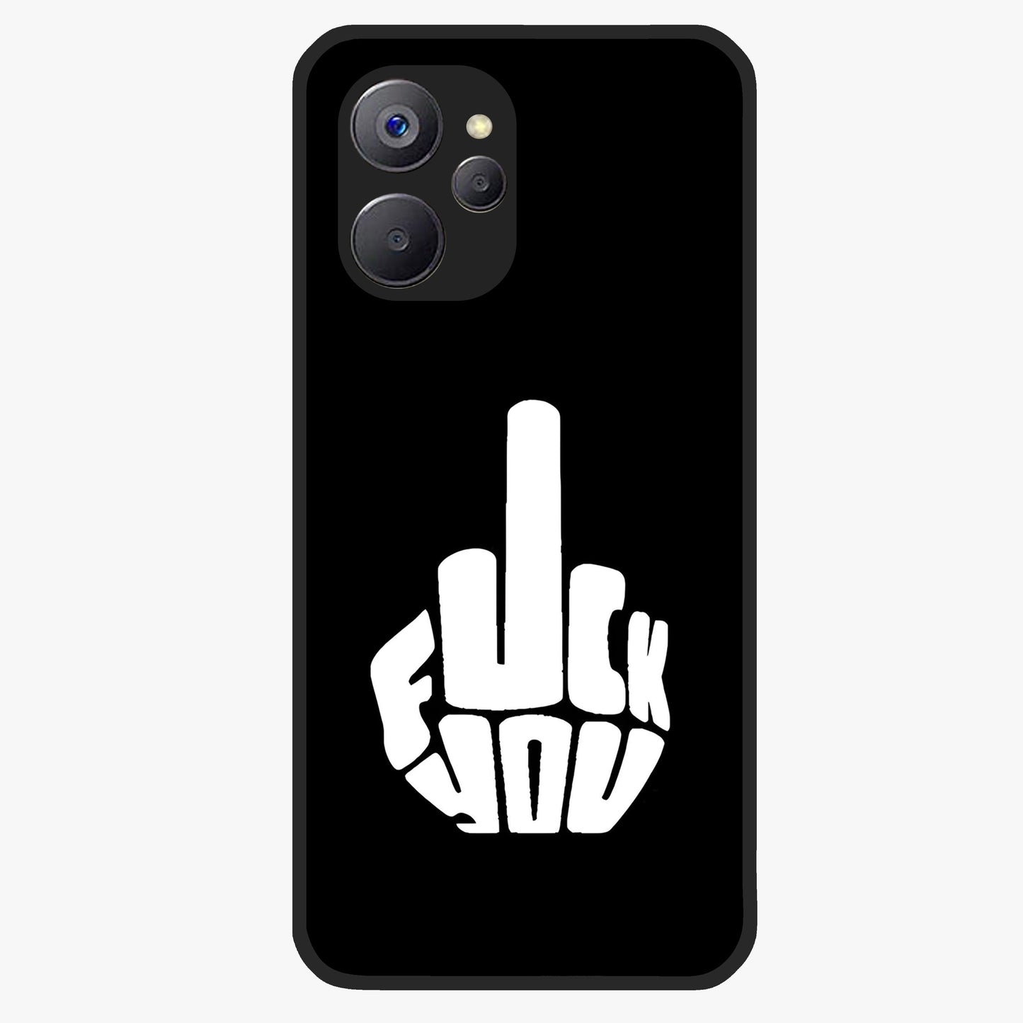 Rebel Mode On Glass Case showing flat back view with bold rebellious typography artwork and glossy glass finish.