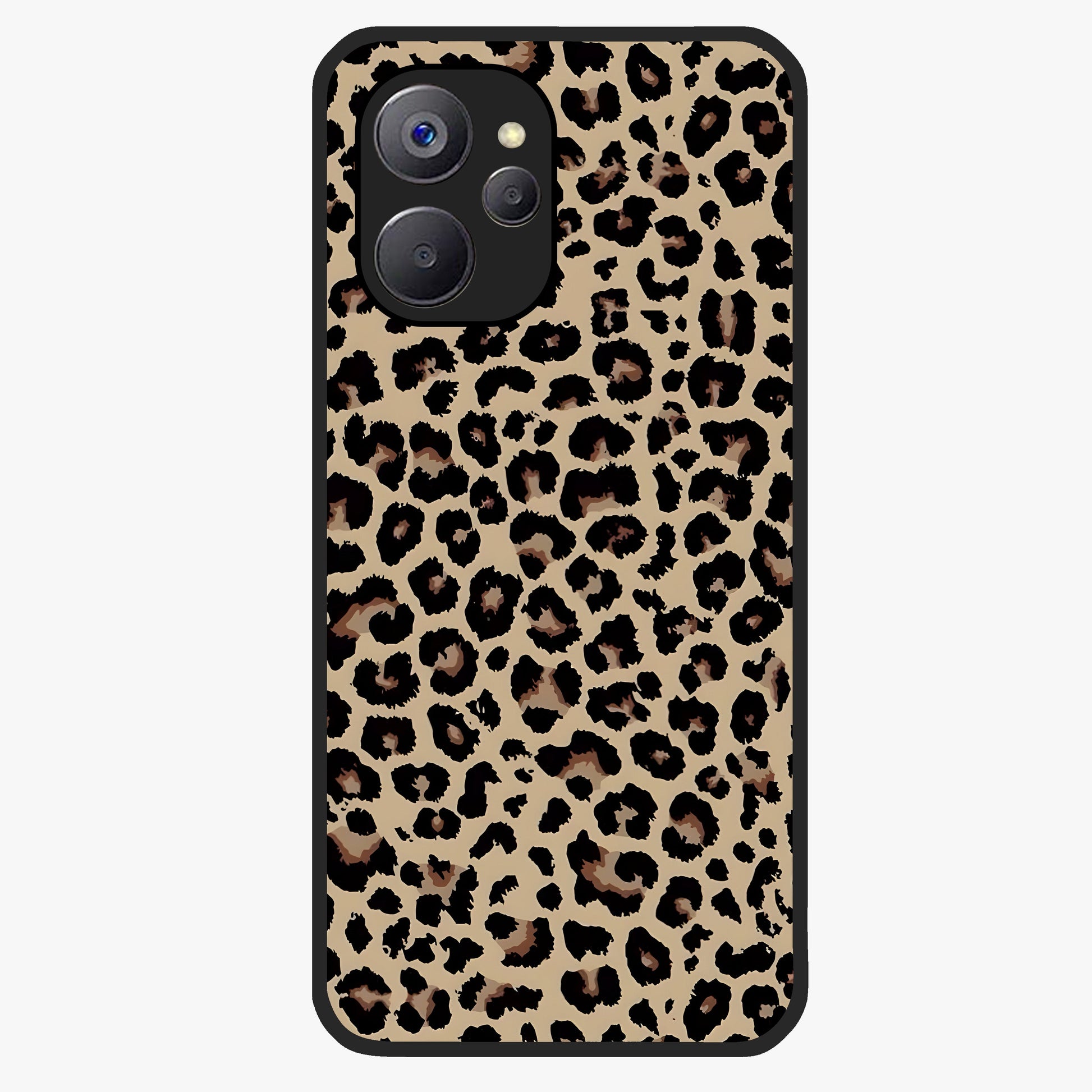 Savage Chic Pattern Glass Case showing flat back view with stylish patterned artwork and glossy glass finish.