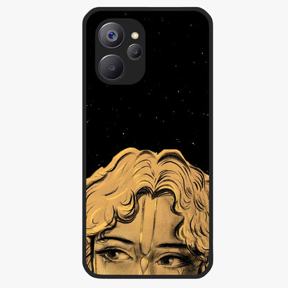 Shri Krishna Art Glass Case showing flat back view with devotional Krishna artwork and glossy glass finish.