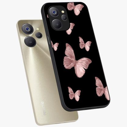 Butterfly Pattern Glass Case displayed in angled mockup highlighting delicate butterfly design and aesthetic pattern style.