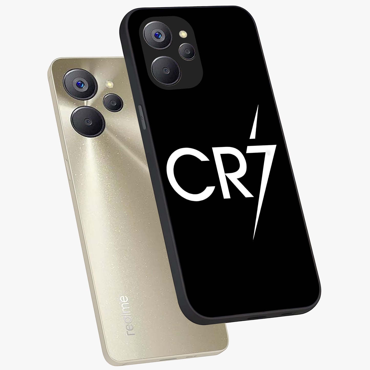 Cr7 Elite Strike Glass Case displayed in angled mockup highlighting powerful sports graphic with bold athletic theme.