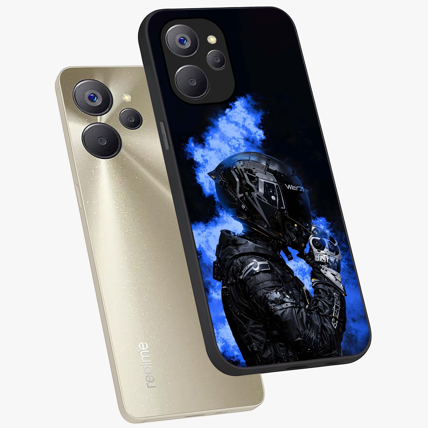 Cyber Sentinel Protocol Glass Case displayed in angled mockup highlighting digital cyber design with sci-fi aesthetic style.