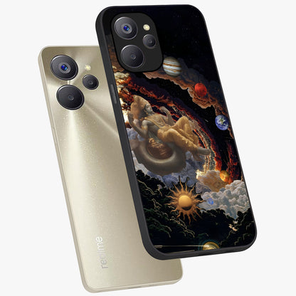 Galactic Divine God Glass Case displayed in angled mockup highlighting powerful celestial deity illustration with galactic aesthetic.
