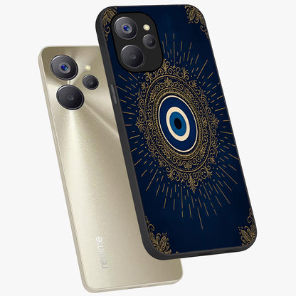 Golden Celestial Charm Glass Case displayed in angled mockup highlighting sparkling cosmic charm design with celestial aesthetic.