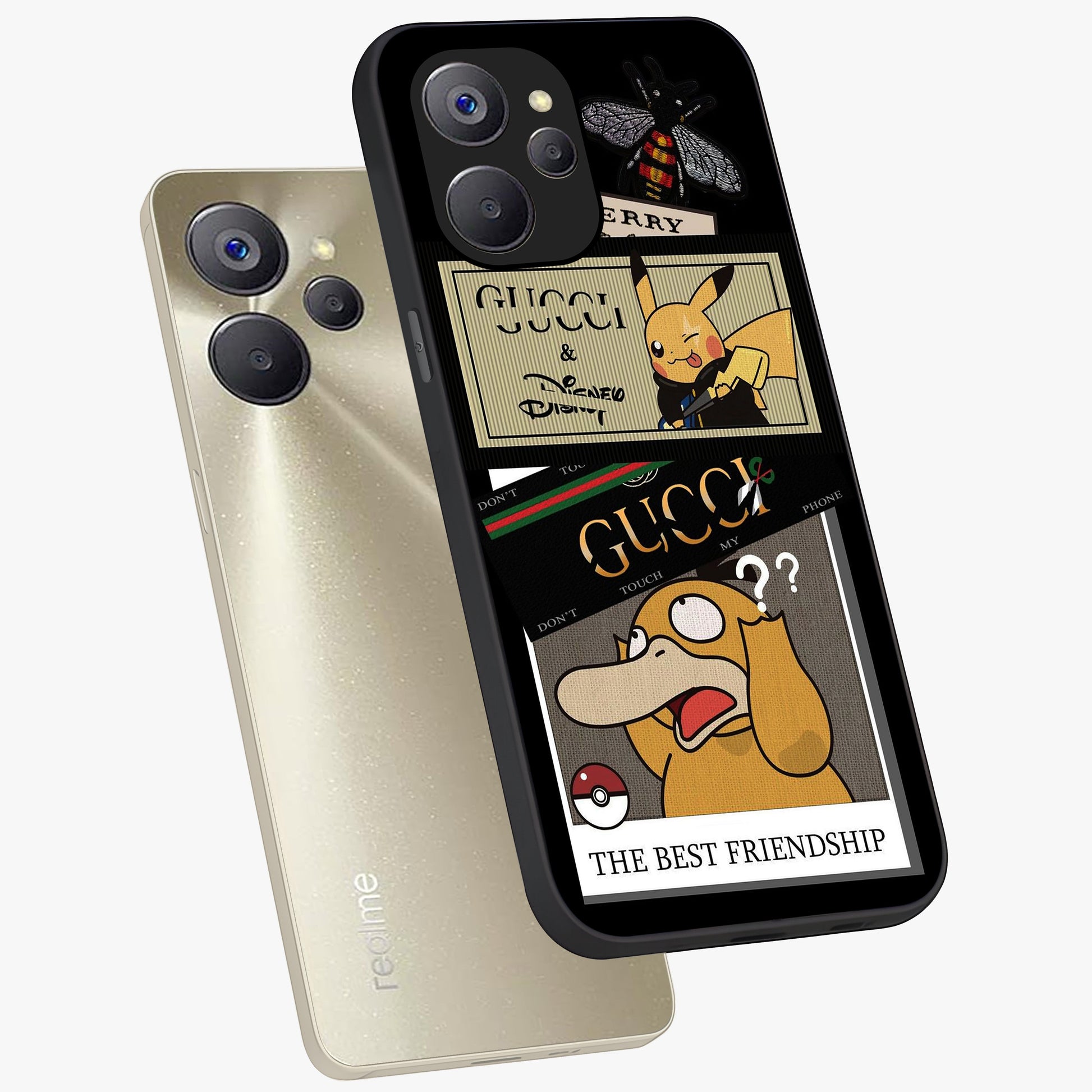 Gucci Play Mashup Glass Case displayed in angled mockup highlighting stylish fashion mashup design with bold aesthetic.