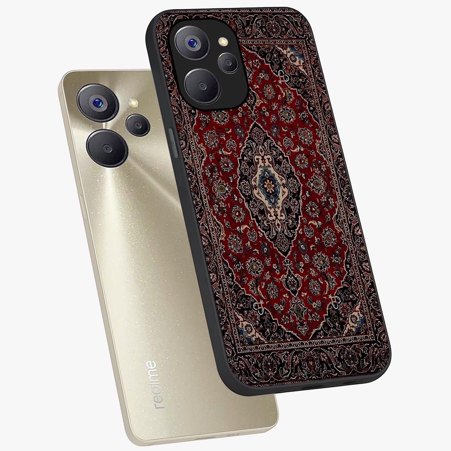 Heritage Carpet Royale Glass Case displayed in angled mockup highlighting intricate royal carpet design with heritage aesthetic.