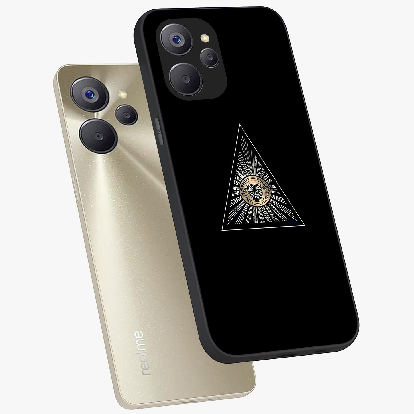 Illuminati Evil Glass Case displayed in angled mockup highlighting dark occult inspired design with bold aesthetic style.