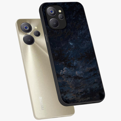 Lunar Veil Silence Glass Case displayed in angled mockup highlighting soft lunar design with peaceful celestial aesthetic.