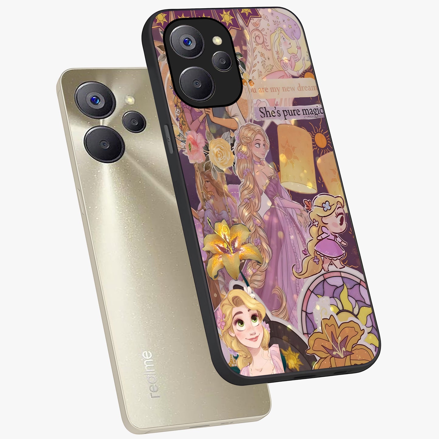 Magical Tangled Dream Glass Case displayed in angled mockup highlighting whimsical fantasy design with magical aesthetic.