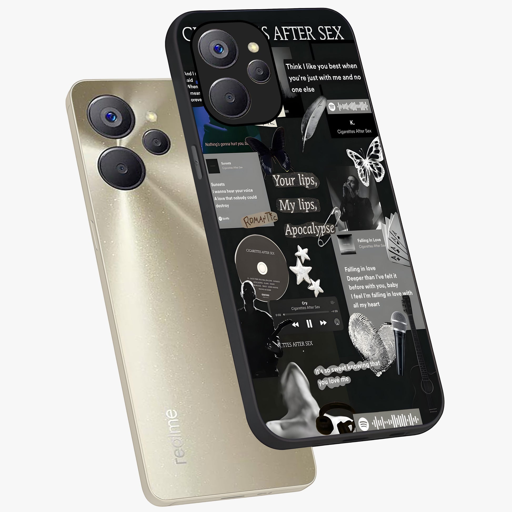 Midnight Love Echo Glass Case displayed in angled mockup highlighting elegant love inspired design with deep aesthetic style.