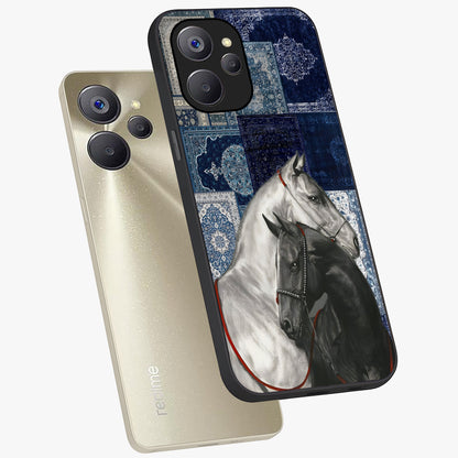 Midnight Stallion Blues Glass Case displayed in angled mockup highlighting powerful stallion illustration with deep midnight tones.