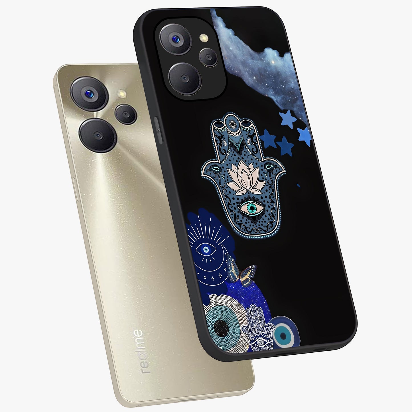 Mystic Hand Aura Glass Case displayed in angled mockup highlighting magical aura design with spiritual aesthetic style.
