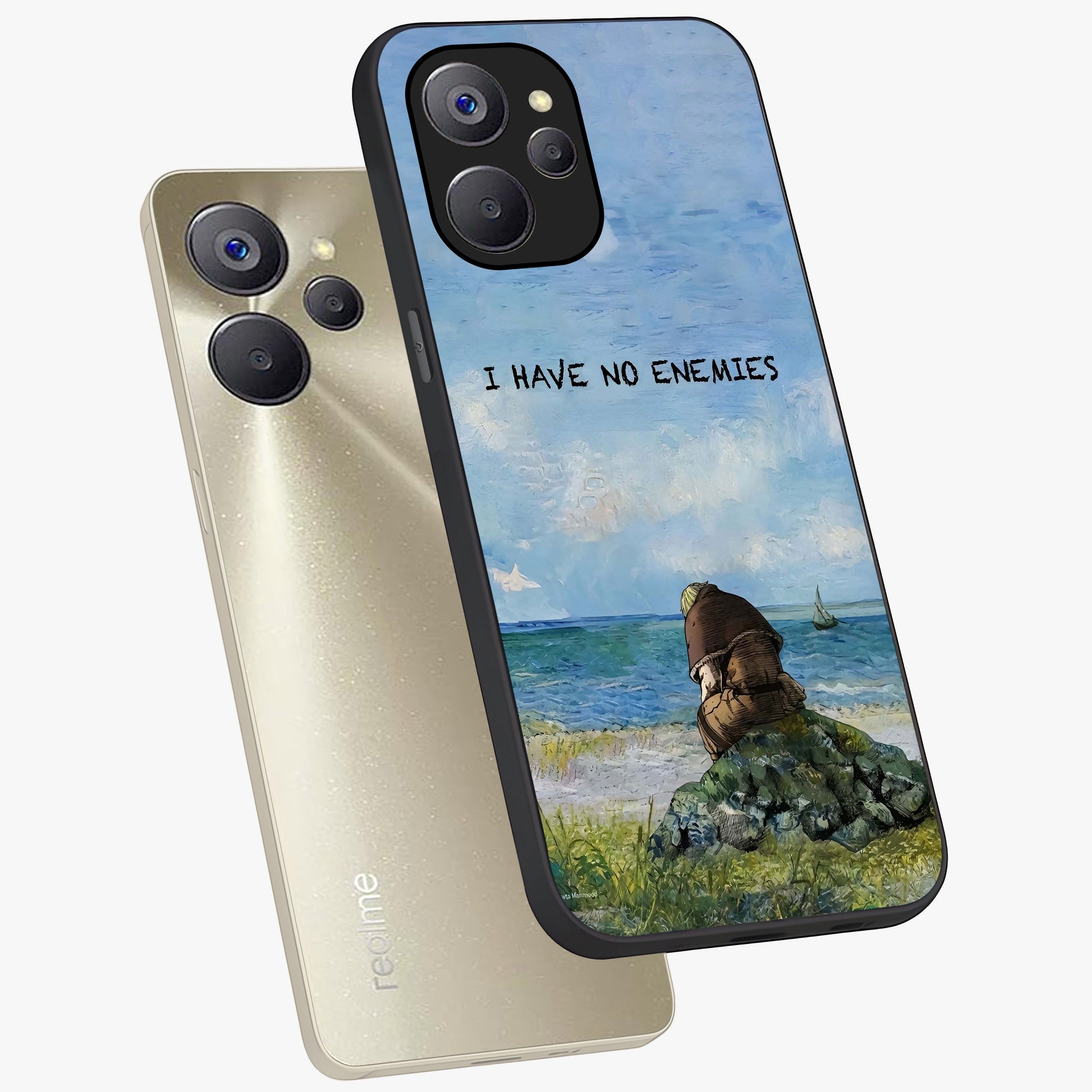 Peace Beyond War Glass Case displayed in angled mockup highlighting meaningful message design with artistic aesthetic style.