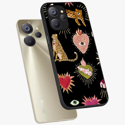Sacred Jungle Heart Glass Case displayed in angled mockup highlighting lush tropical design with natural aesthetic style.