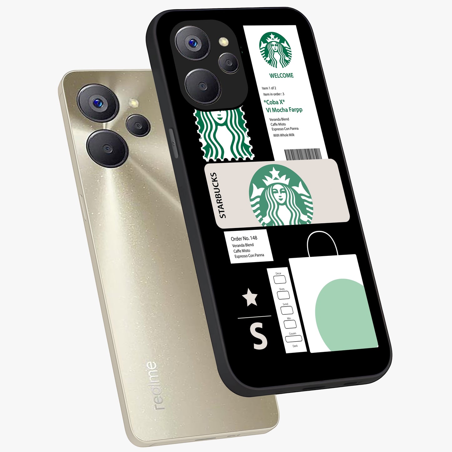 Starbucks Mocha Glass Case displayed in angled mockup highlighting stylish mocha themed design with cozy café aesthetic.