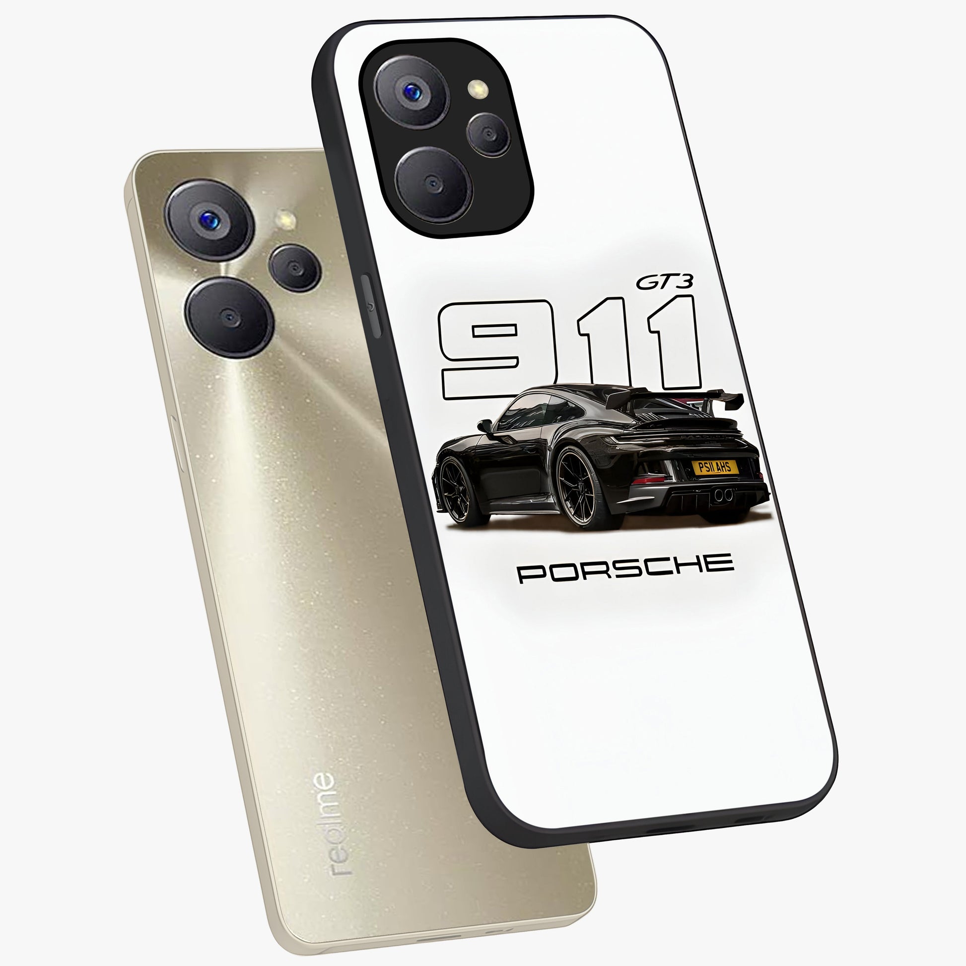 Turbo Legacy Icon Glass Case displayed in angled mockup highlighting dynamic automotive design with performance aesthetic.