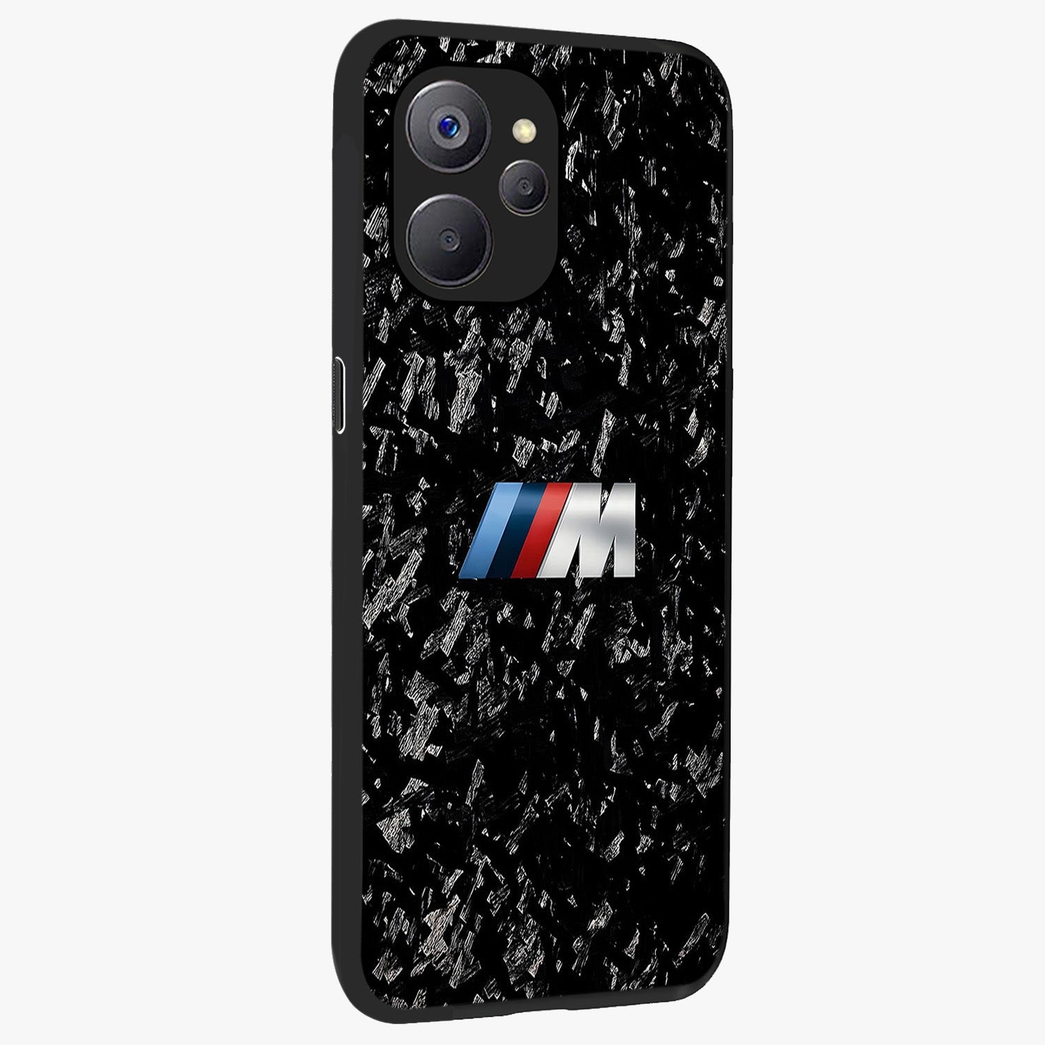 Carbon Speed Mark Glass Case upright view showcasing modern carbon speed graphic with bold automotive theme.