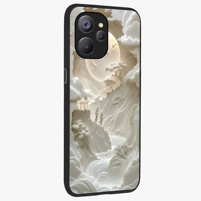 Celestial Origami Glass Case upright view showcasing creative origami artwork with modern celestial style.