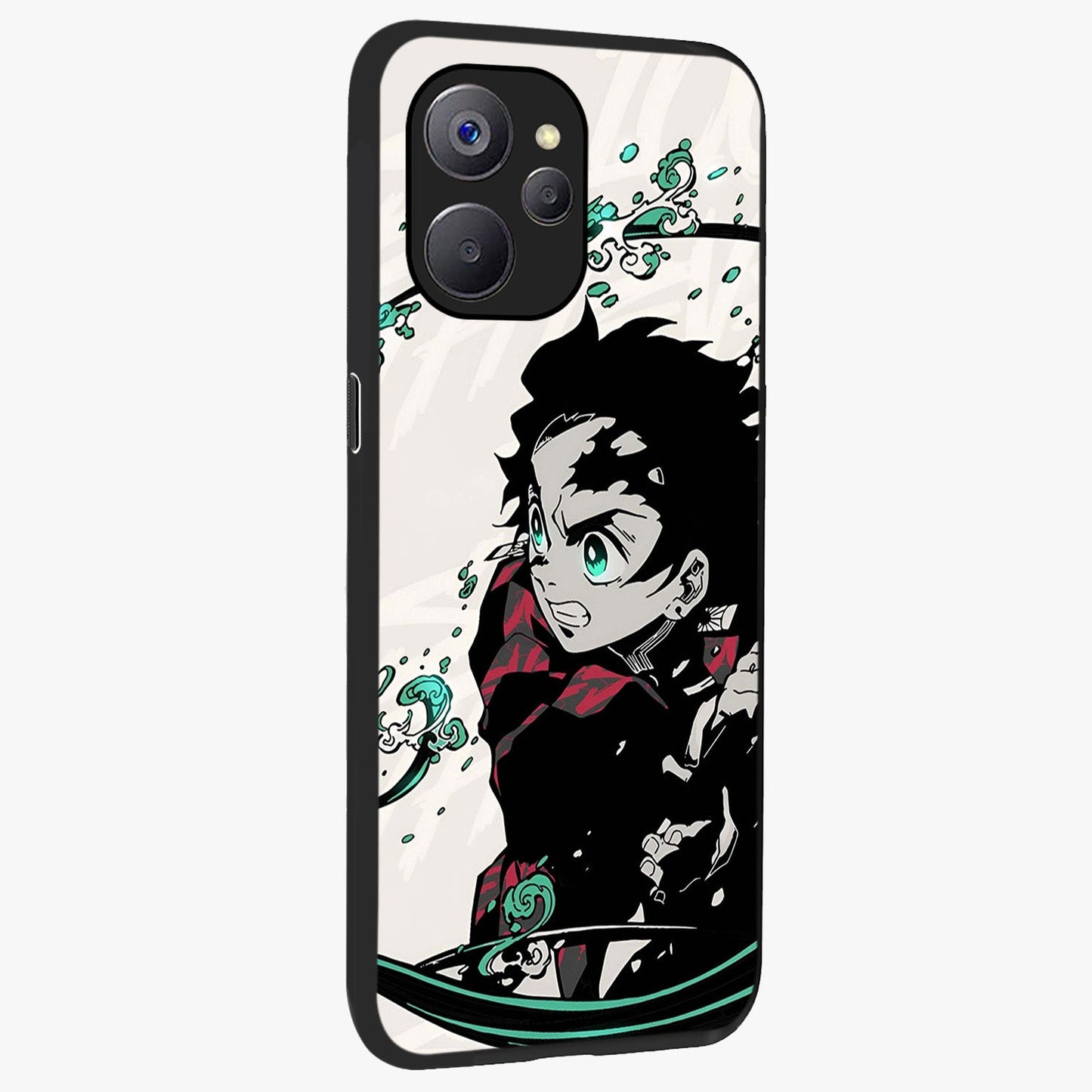 Demon Slayer Glass Case upright view showcasing powerful anime artwork with intense warrior theme.