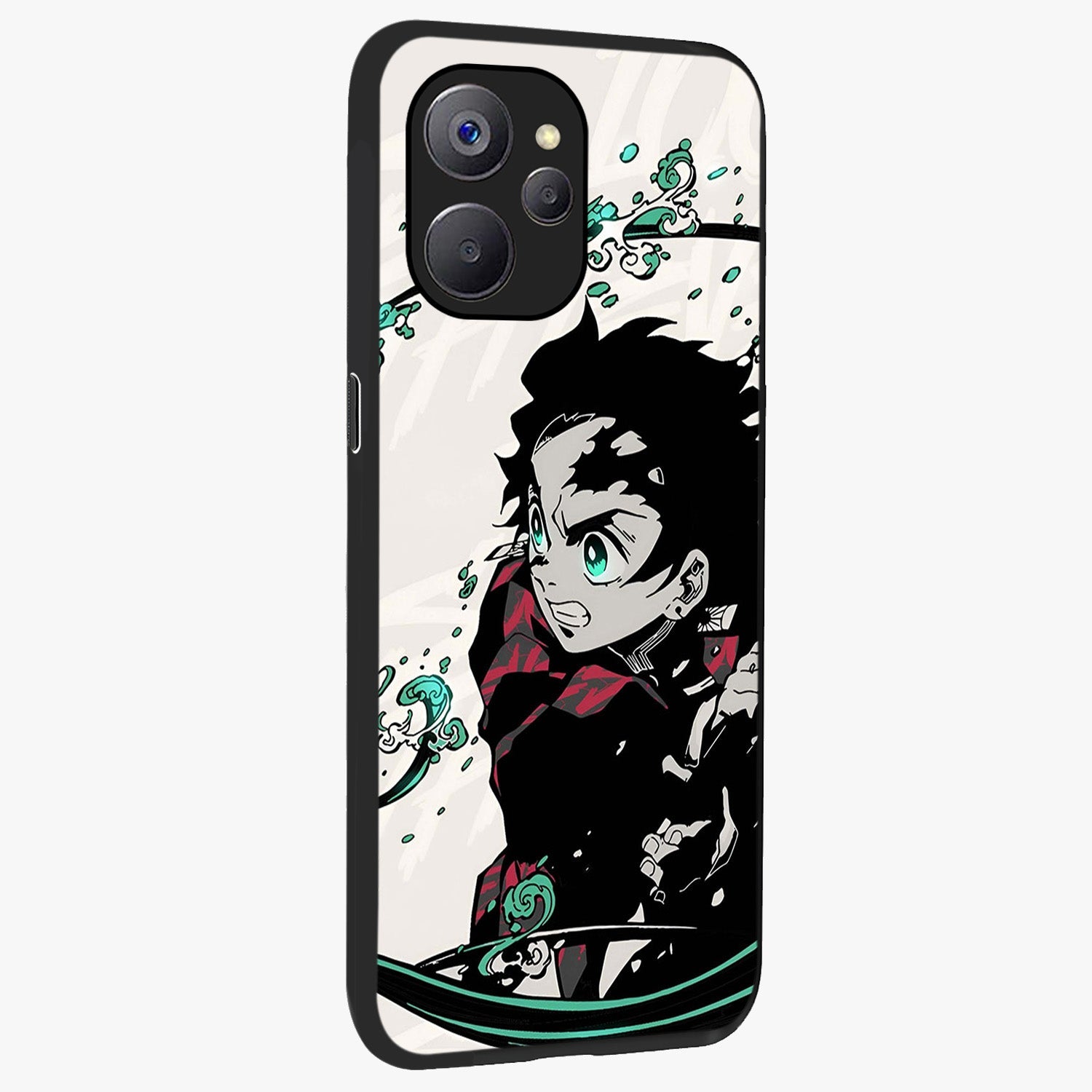 Demon Slayer Glass Case upright view showcasing powerful anime artwork with intense warrior theme.