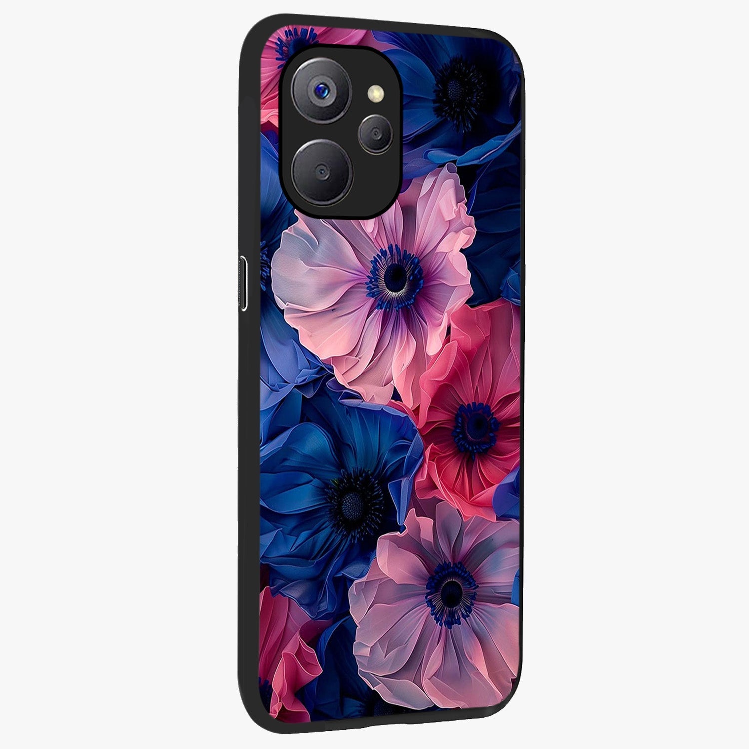 Flower Paper Art Pattern Glass Case upright view showcasing decorative paper floral artwork with creative craft style.