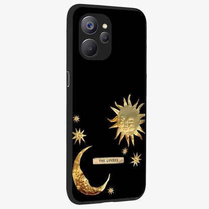 Gold Sun Blush Glass Case upright view showcasing glowing sun artwork with elegant celestial theme.