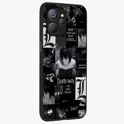 Midnight Chaos Mind Glass Case upright view showcasing expressive abstract artwork with bold dark theme.