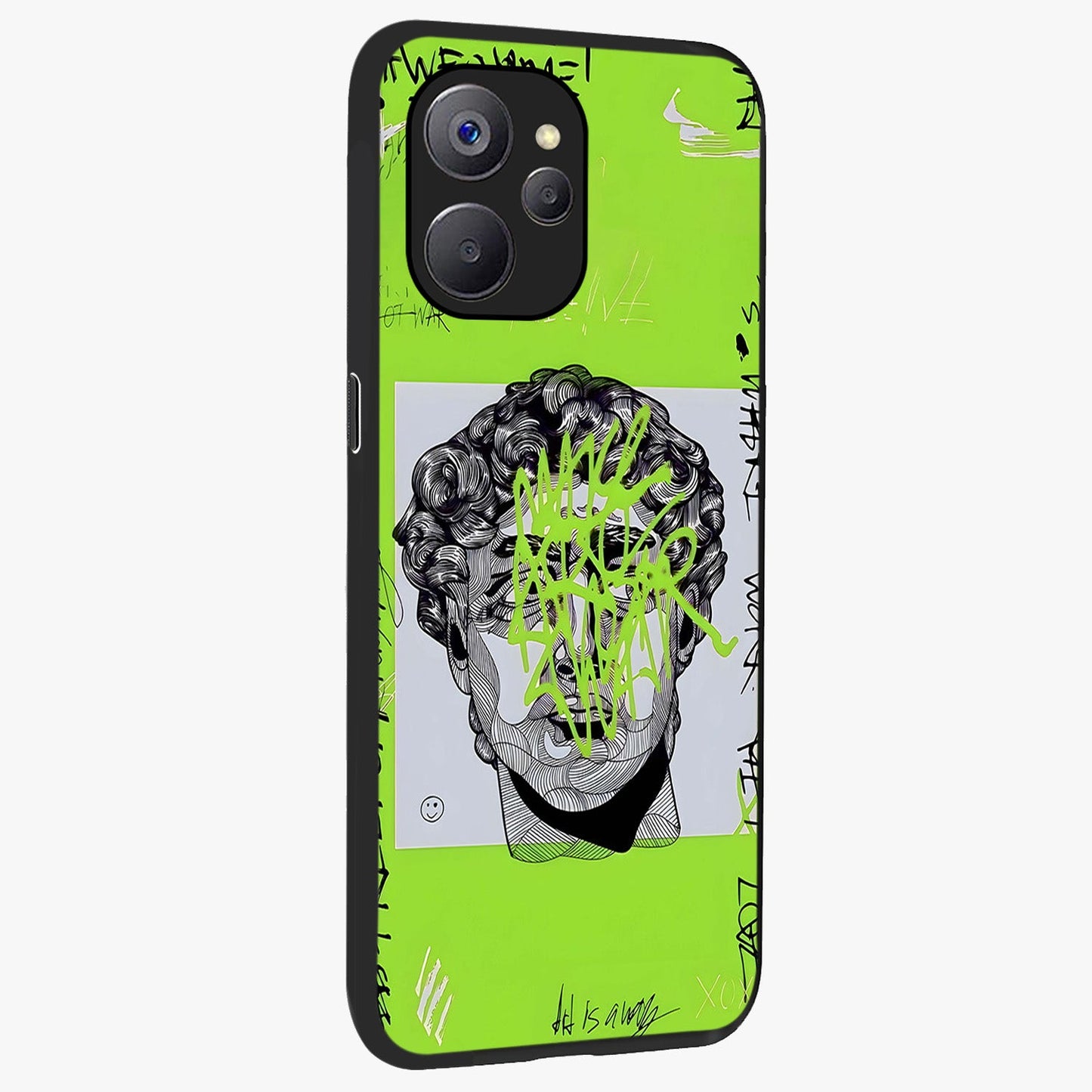Neo Graffiti Rebellion Glass Case upright view showcasing colorful graffiti artwork with bold modern street style.