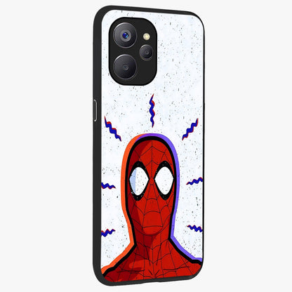 Omg Spiderman Glass Case upright view showcasing energetic superhero artwork with vibrant comic theme.