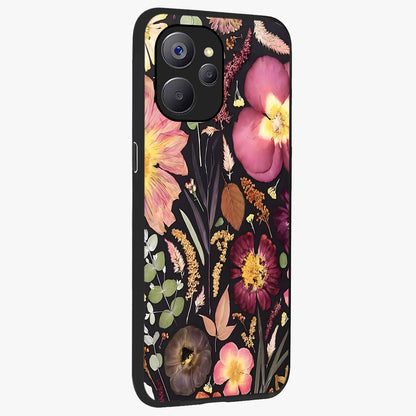 Petal Dream Tapestry Glass Case upright view showcasing detailed floral tapestry artwork with artistic nature theme.