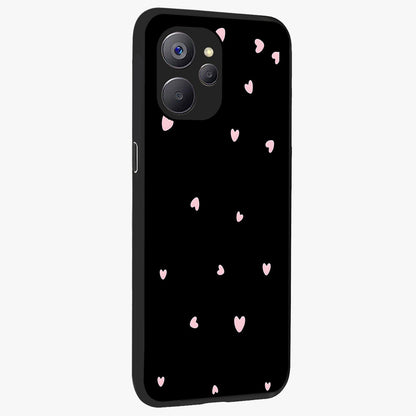 Pink Love Drops Glass Case upright view showcasing charming heart drop artwork with romantic playful theme.