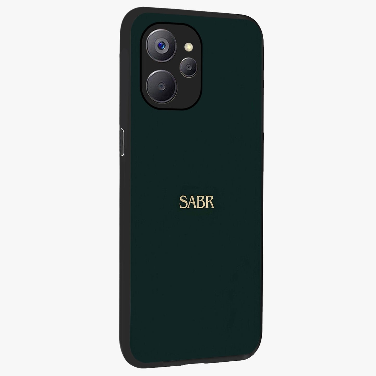 Sabr Minimal Patience Glass Case upright view showcasing calm minimalist artwork with motivational patience theme.